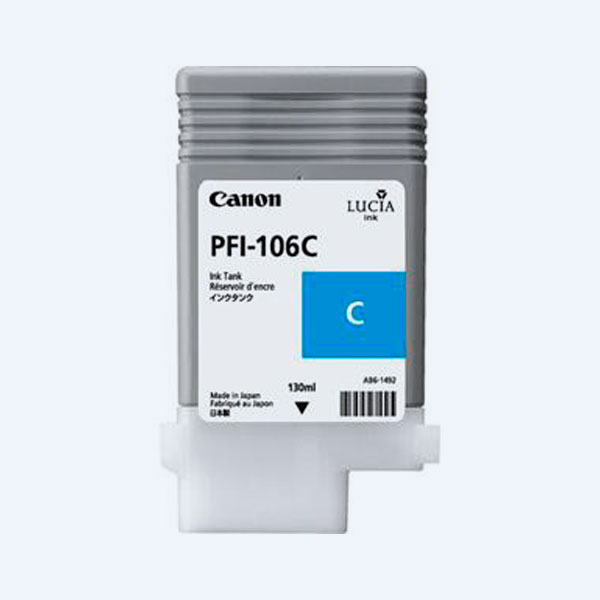 Botella de Tinta Canon PFI-106C, Cian, 130ml