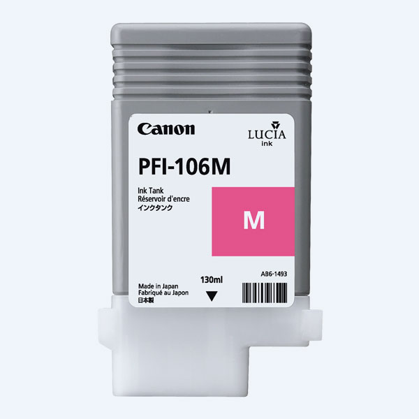 Botella de Tinta Canon PFI-106M, Magenta, 130ml