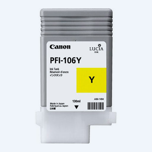 Botella de Tinta Canon PFI-106Y, Amarillo, 130ml
