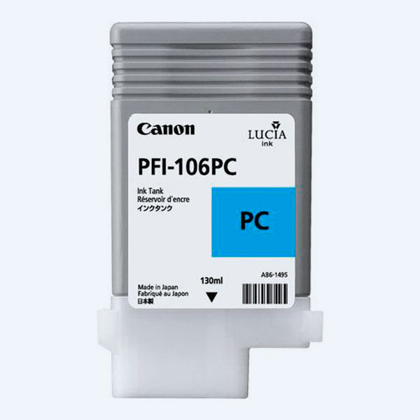 Botella de Tinta Canon PFI-106PC, Cyan Foto, 130ml