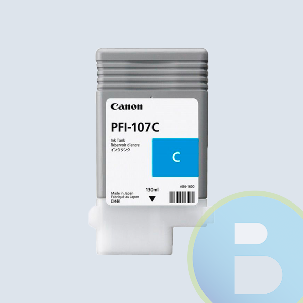 Tanque de Tinta Canon PFI, 107 C, Cian,  130ml