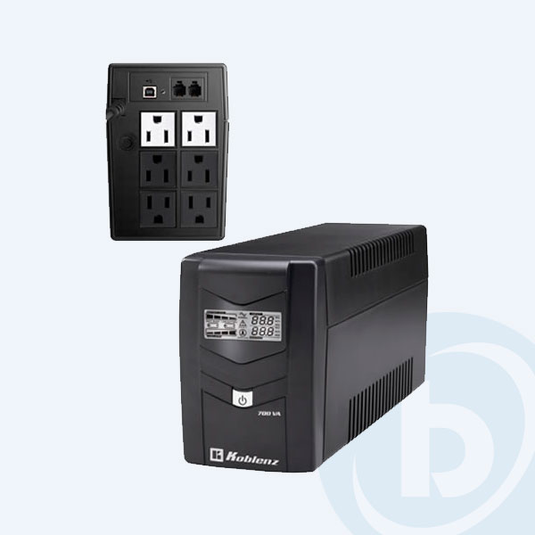 7011 USB/R - No Break Koblenz 7011 USB/R, 700VA, 6 Contactos, 26min, Pantalla LCD, Protecci&oacute;n Telef&oacute;nica
