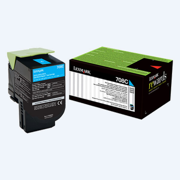 Tóner Lexmark 708C, Cian, 1000 páginas, Rendimiento Estándar