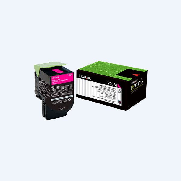 Tóner Lexmark 70C80M0, Magenta, 1000 Páginas, Rendimiento Estándar