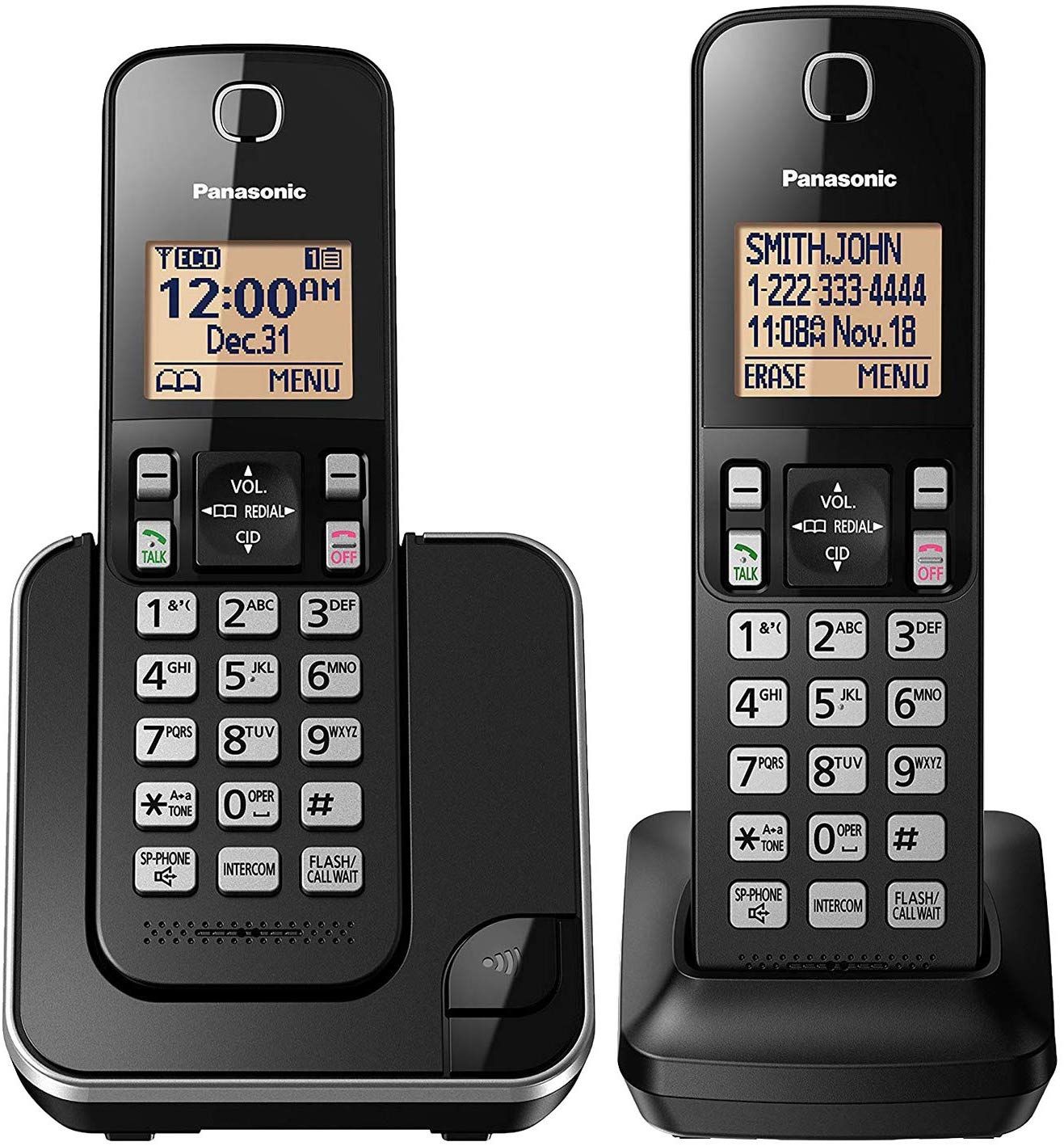 Teléfono Inalámbrico Panasonic Kx-tgc352b 2 Auricular -Negro
