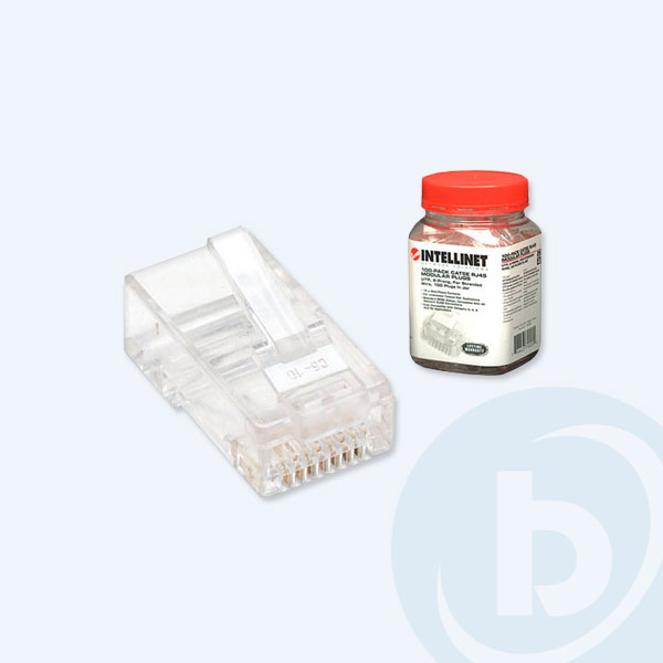 790055 - Paquete Plugs RJ45 Intellinet Cat. 5E, UTP, Multifilar, 100 piezas