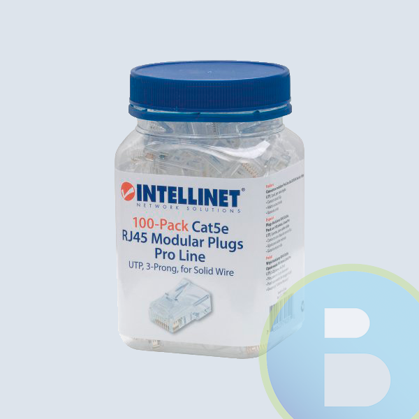 Intellinet Plug RJ-45 Cat6 UTP, Bote con 80 Piezas Transparentes