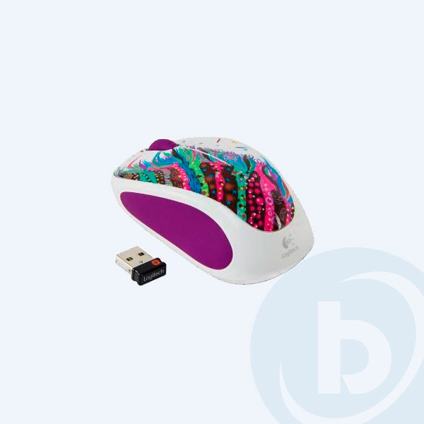 910-003704 - Mouse &Oacute;ptico Logitech M317 Celebration, Inal&aacute;mbrico, 3 Botones, Blanco/Morado