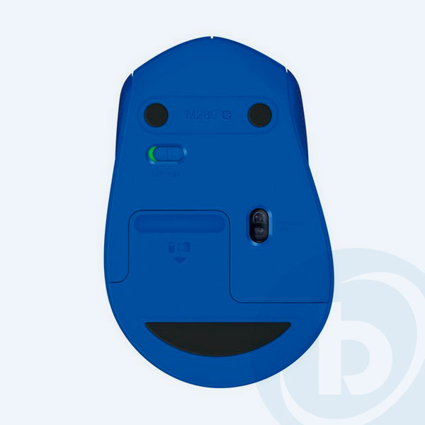 910-004361 - Mouse &Oacute;ptico Logitech M280, Inal&aacute;mbrico, 3 botones, Azul