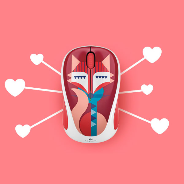 910-004466 - Mouse Logitech M317C Felicity Fox, Inal&aacute;mbrico, Rojo