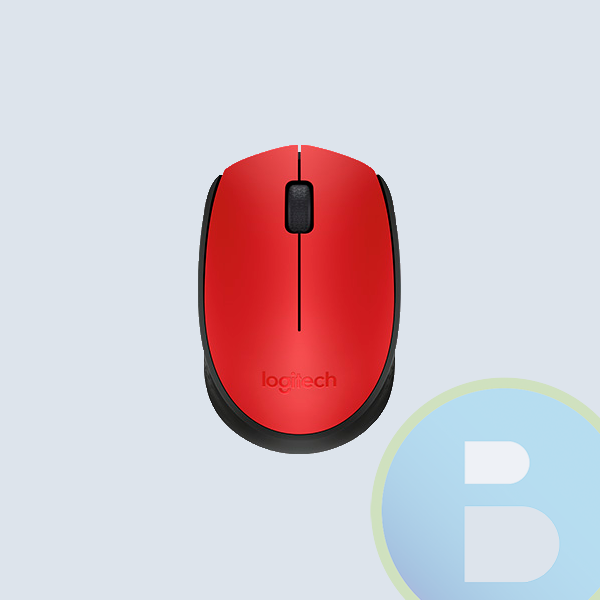 Mouse Logitech M170, RF Inalámbrico, USB, Negro/Rojo