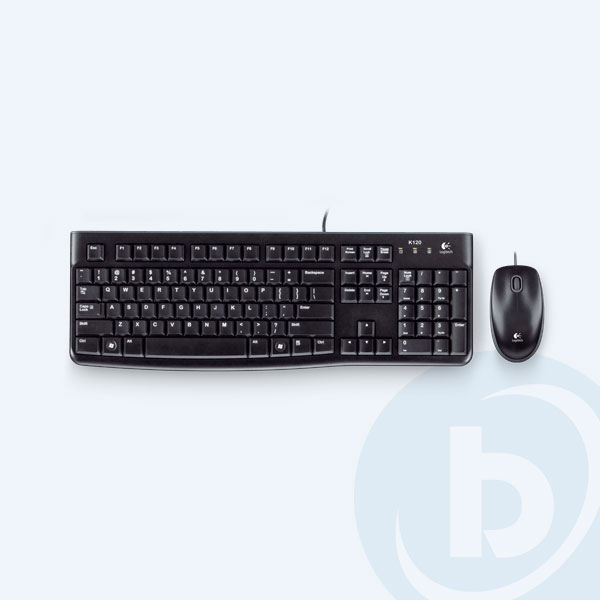 920-004428 - Combo Cableado, Logitech MK-120: Teclado y Mouse Optico, USB, Negro