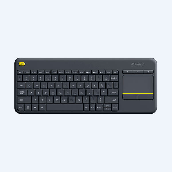 Teclado Logitech K400 Plus, Inalámbrico, TouchPad, Negro