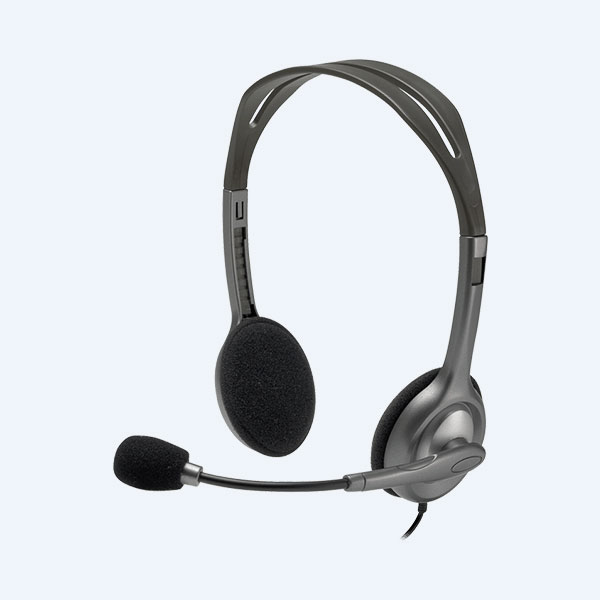 Diadema Logitech H111, Ajustable, 3.5mm, Negro