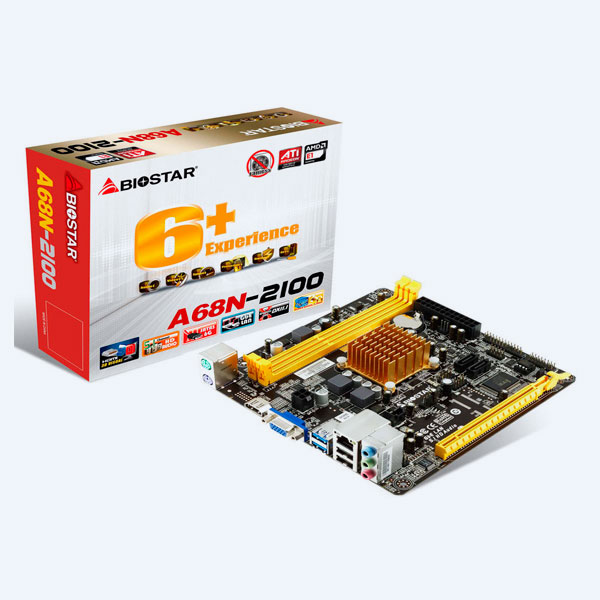 A68N-2100 - Tarjeta Madre Biostar A68N-2100, 2xDDR3, 1 x PCI-E x16 2.0