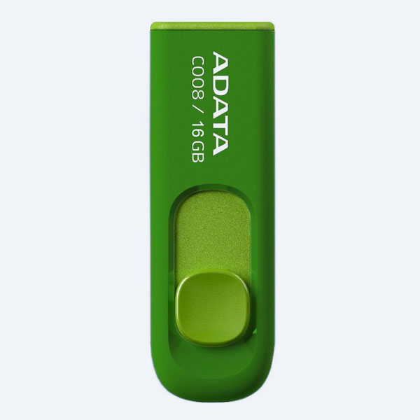 Memoria USB 2.0 Adata AC008-16G-RGN, 16GB, Verde