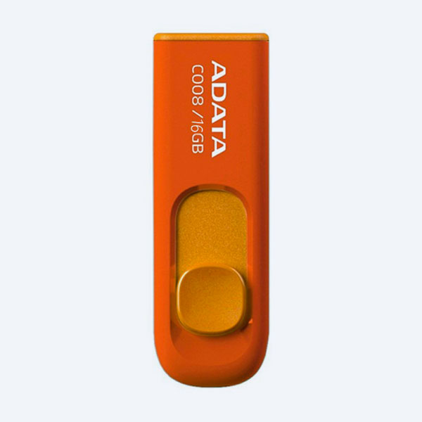 Memoria USB 2.0 Adata AC008-16G-ROR, 16GB, Naranja