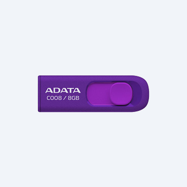 Memoria USB 2.0 Adata AC008-16G-RPU, 16GB, Morado
