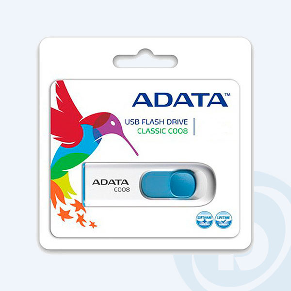 AC008-64G-RWE - Memoria USB Adata C008, 64GB, Blanco/Azul