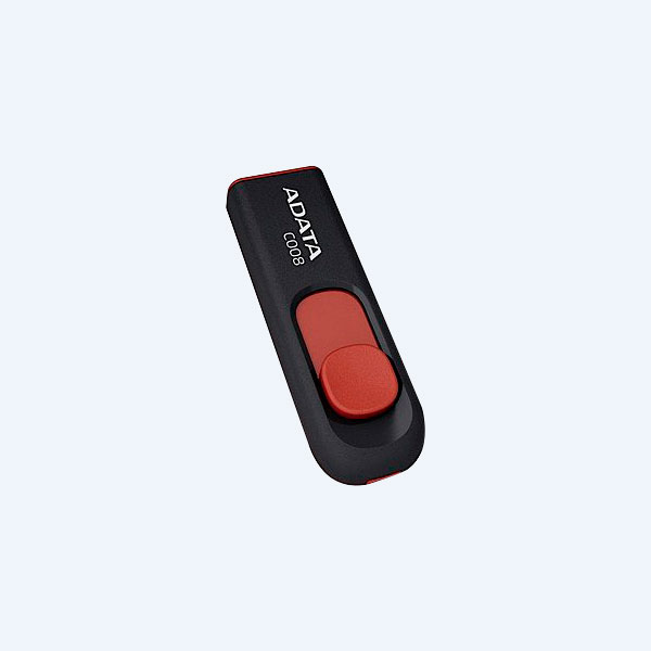 Memoria USB 2.0 Adata C8008,  8GB, USB, Negro/ Rojo
