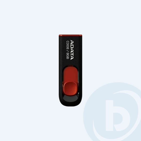AC008-8G-RKD - Memoria USB 2.0 Adata C8008,  8GB, USB, Negro/ Rojo