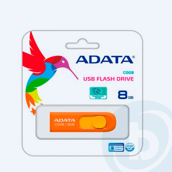 AC008-8G-ROR - Memoria USB 2.0 Adata C008, 8GB, Naranja
