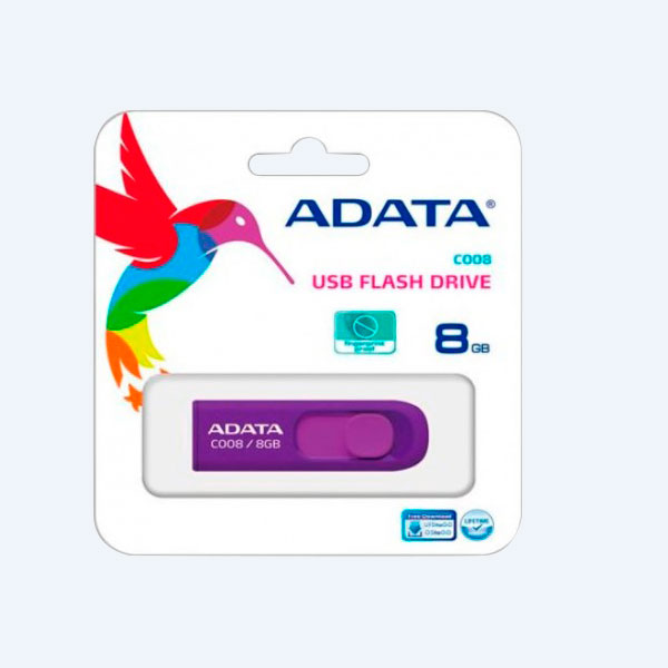 AC008-8G-RPU - Memoria USB 2.0 Adata C008, 8GB, Morado