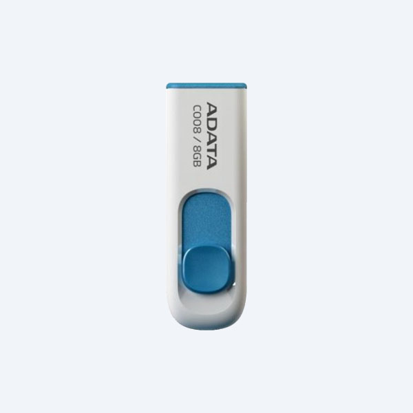 Memoria USB 2.0 Adata AC008-8G-RWE, 8GB, Blanco/Azul