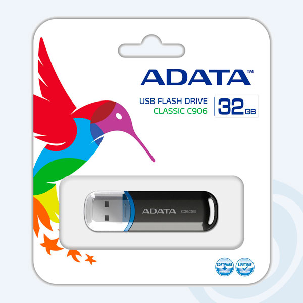 AC906-32G-RBK - Memoria USB Adata C906, 32GB, Negro