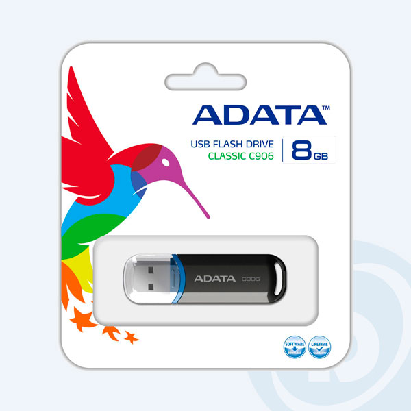 AC906-8G-RBK - Memoria USB 2.0 Adata C906, 8GB, Negro