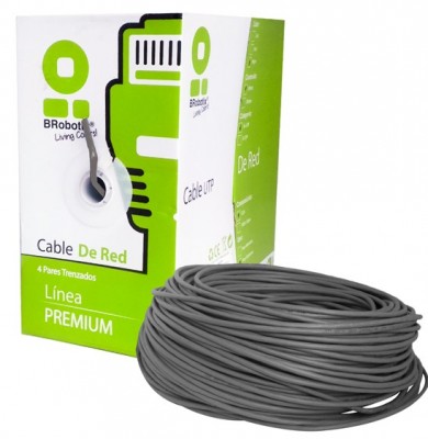 Bobina BROBOTIX 400052G, 100 m, Gris, Interior, CAT5e, CCA