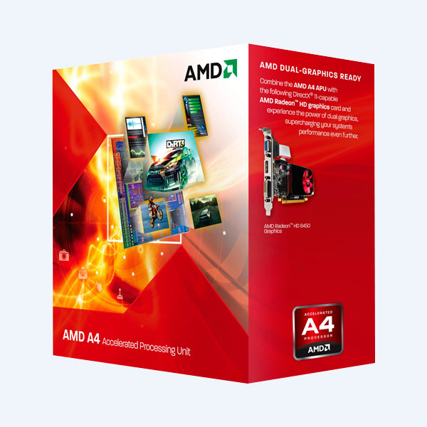 Procesador AMD Apu A4, 2 Núcleos, 1Mb, 3GHZ, FM2, Para Desktop
