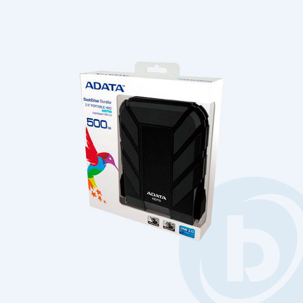 AHD710-500GU3-CBK - Disco Duro Externo Adata HD710, 500GB, 2.5'', USB 3.0, Negro, Acu&aacute;tico/Resistente a golpes