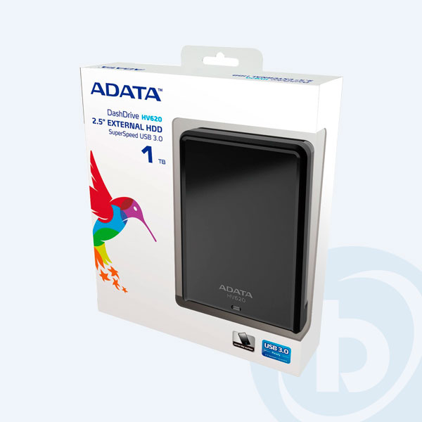 AHV620-1TU3-CBK - Disco Duro Externo Adata HV620, 1TB, 2.5'', USB 3.0, Negro