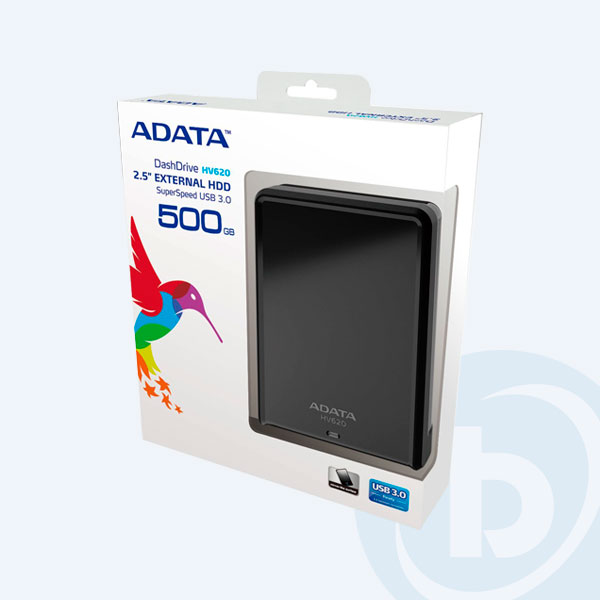 AHV620-500GU3-CBK - Disco Duro Externo Adata HV620, 500GB, 2.5'', USB 3.0, Negro, W8/W7/MAC/LINUX