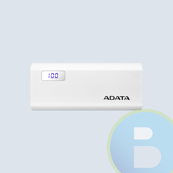 Power Bank Adata P12500D, 12500Mah/2 USB, 1A/2A/Indicador Diginal/Blanco