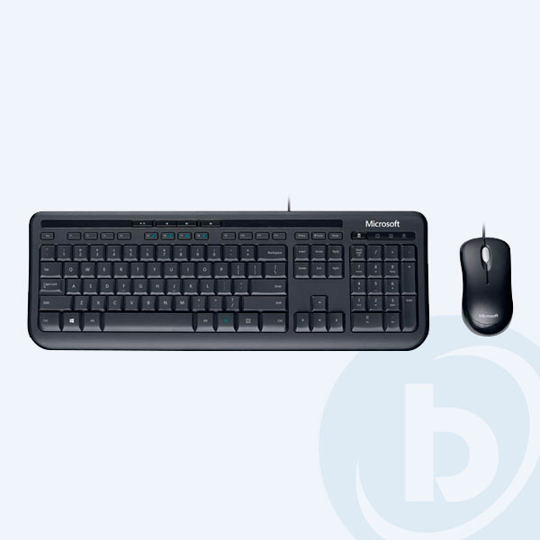 APB-00004 - Combo Cableado Microsoft Desktop 600, Teclado y Mouse, USB, Negro