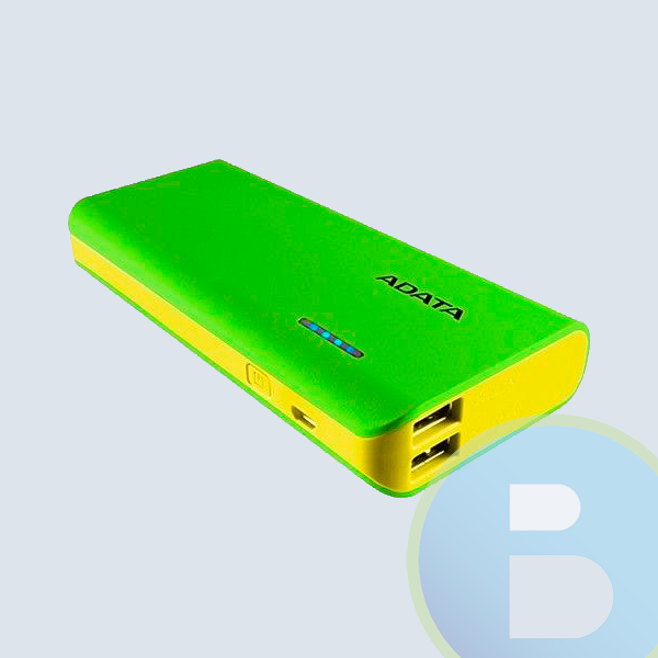 APT100-10000M-5V-CGRYL - Bateria de Respaldo Power Bank Adata PT100, 10000MAH/Linterna/2USB/Indicador, Verde