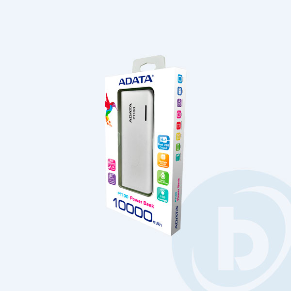 APT100-10000M-5V-CWHBL - Bater&iacute;a de Respaldo Adata PT100, 5V, 2A, Azul/blanco
