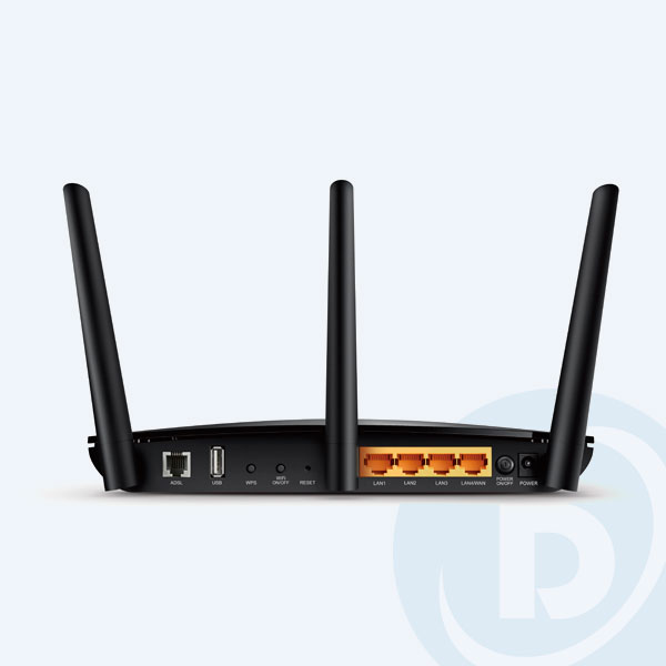 ARCHER D2 - Router Inal&aacute;mbrico TP-Link AC750, 300Mbps, Gigabit, M&oacute;dem ADSL, 3 Puertos 10/100 + 1 Puerto WAN + 1 Puerto USB 2.0,