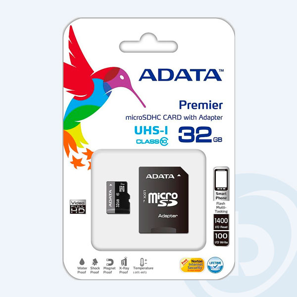 AUSDH32GUICL10-RA1 - Memoria Micro SDHC Adata UHS-I, 32GB, Clase 10, con Adaptador