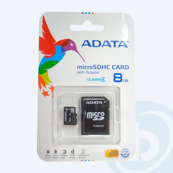AUSDH8GCL4-RA1 - Memoria Micro SDHC Adata, 8GB, clase 4, con Adaptador