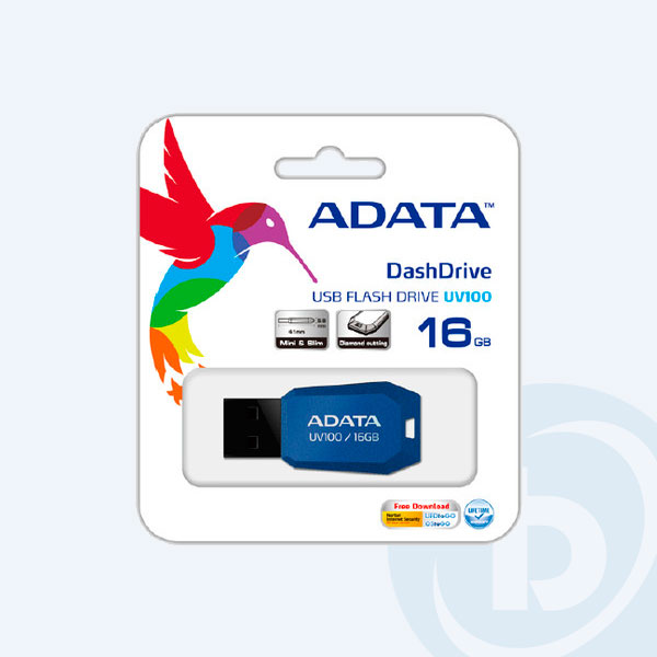 AUV100-16G-RBL - Memoria USB 2.0 Adata UV100, 16GB, Azul