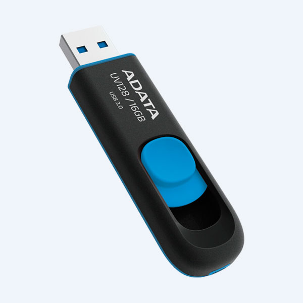 Memoria USB 3.0 Adata UV128, 16GB, Negro/Azul