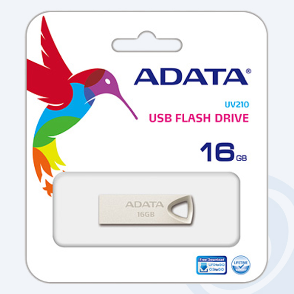 AUV210-16G-RGD - Memoria USB 2.0 Adata UV210, 16GB, Met&aacute;lica