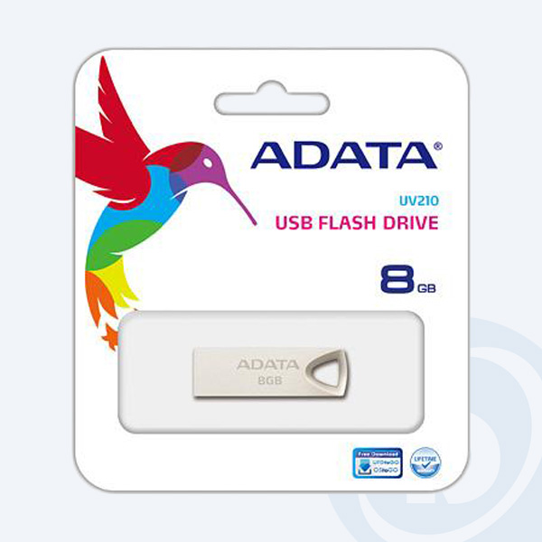 AUV210-8G-RGD - Memoria USB 2.0 Adata UV210, 8GB, Met&aacute;lico