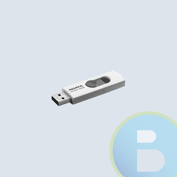 Memoria USB Adata UV220, 8GB, USB 2.0, Gris/Blanco