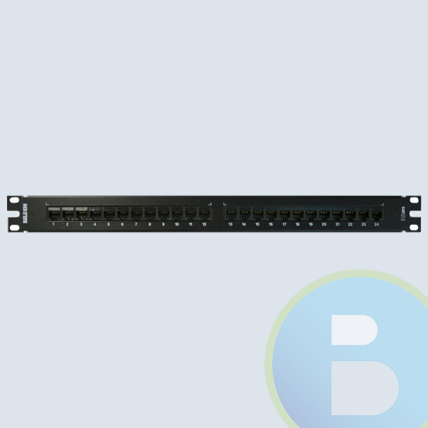 Panel de Parcheo Belden, 24 Puertos, Categoria 5e, Negro