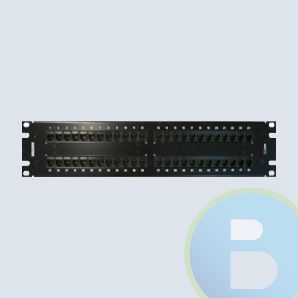 Panel de Parcheo Belden AX103259, 48 Puertos 2U, Categoria 5e, Negro