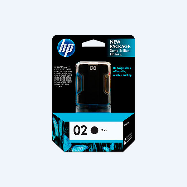Cartucho de Tinta HP 02, Negro, 660 páginas, para Photosmart 3110/3210/3310/8250